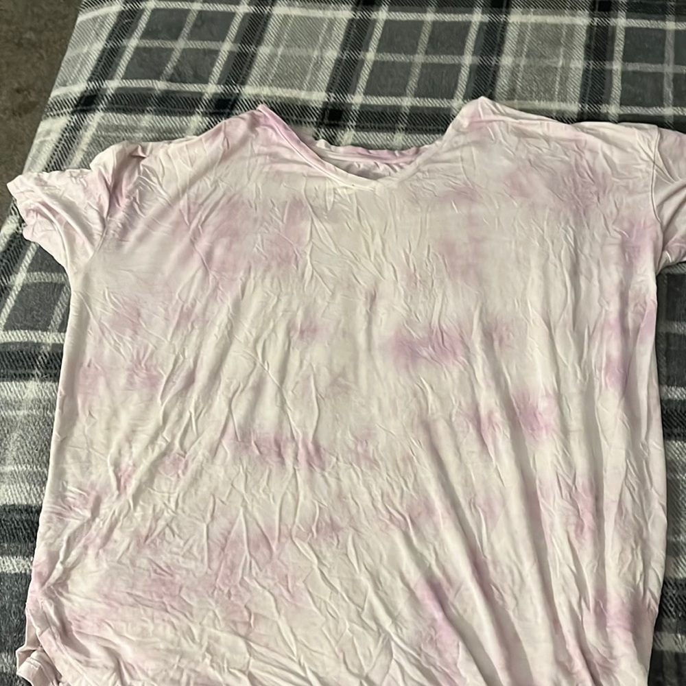 Large white and pink tie dye shirt
